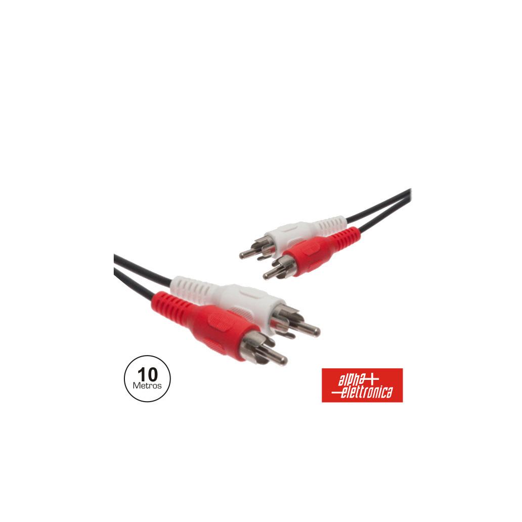 Cabo 2-Rca Macho / 2-Rca Macho Pvc 10m (imagem para) Cabo 2-Rca Macho / 2-Rca Macho Pvc 10m