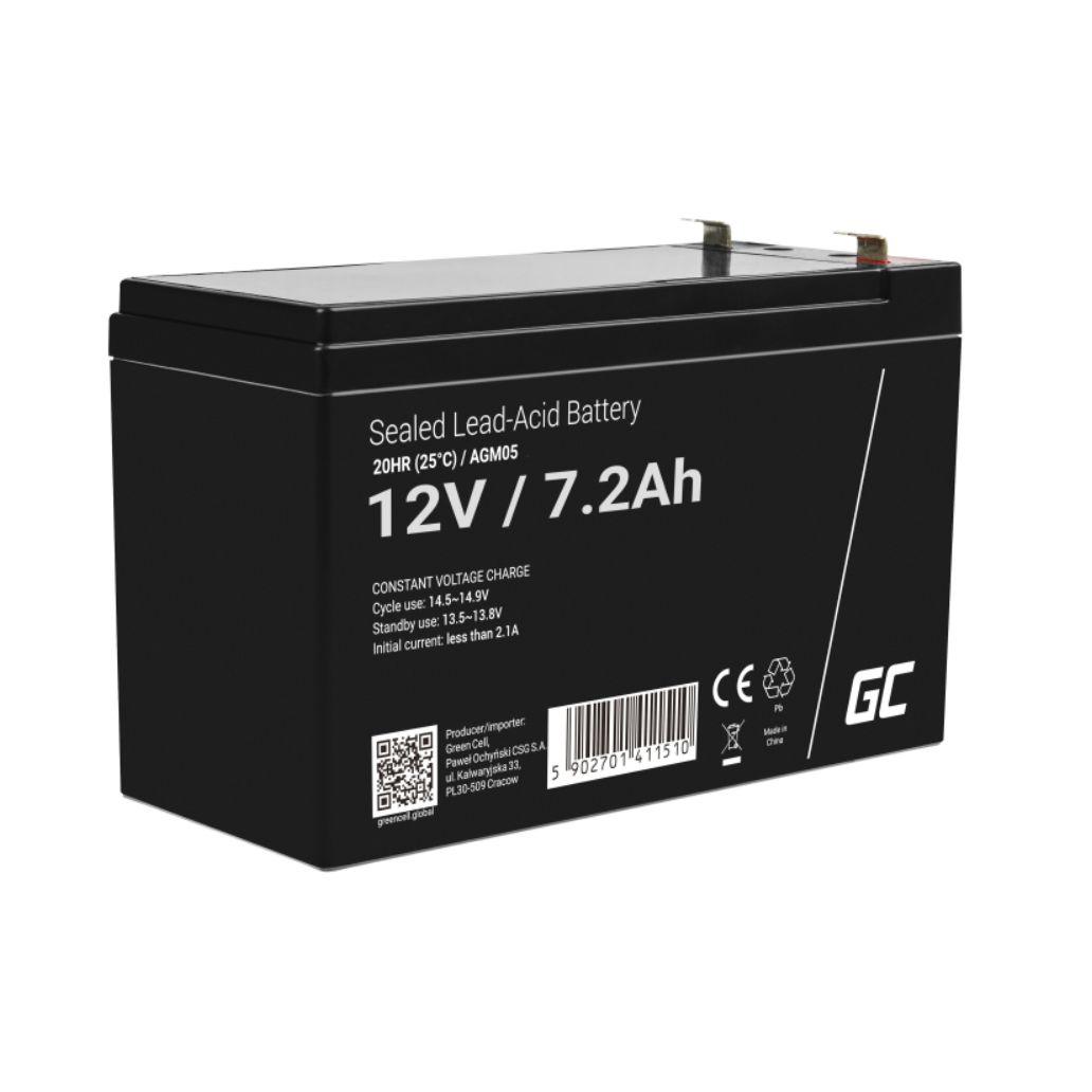Bateria Chumbo Gel AGM 12V 7.2A GREEN CELL (imagem para) Bateria Chumbo Gel AGM 12V 7.2A GREEN CELL