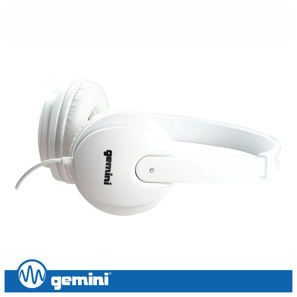 Auscultadores DJ Branco GEMINI (imagem para) Auscultadores DJ Branco GEMINI