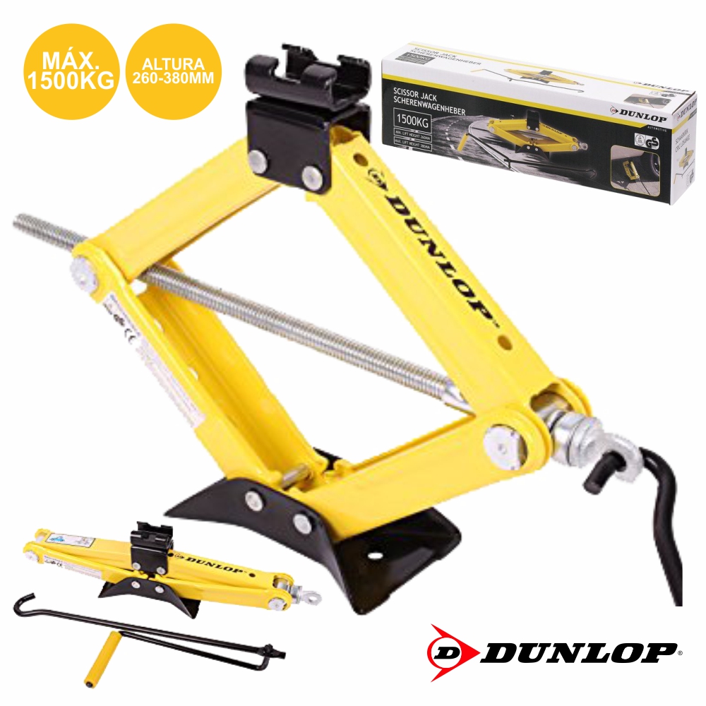 MACACO EM TESOURA P/ AUTOMÓVEL ATÉ 1500KG DUNLOP (imagem para) MACACO EM TESOURA P/ AUTOMÓVEL ATÉ 1500KG DUNLOP