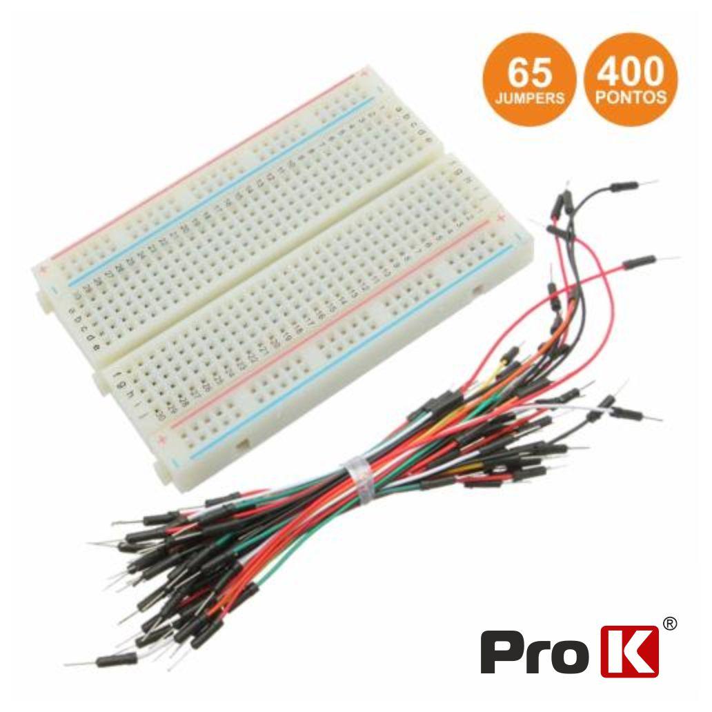 Placa De Ensaio Multifunções C/ 400 Pontos 65 Jumpers PROK (imagem para) Placa De Ensaio Multifunções C/ 400 Pontos 65 Jumpers PROK