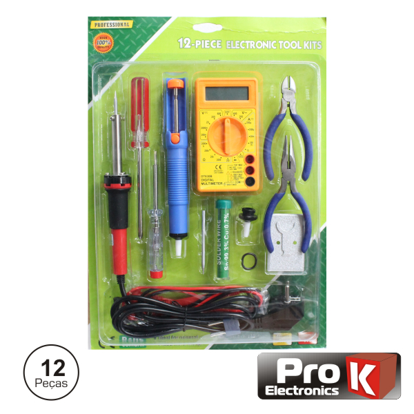 KIT FERRAMENTAS DE SOLDADURA C/ 12 PEÇAS PROK (imagem para) KIT FERRAMENTAS DE SOLDADURA C/ 12 PEÇAS PROK