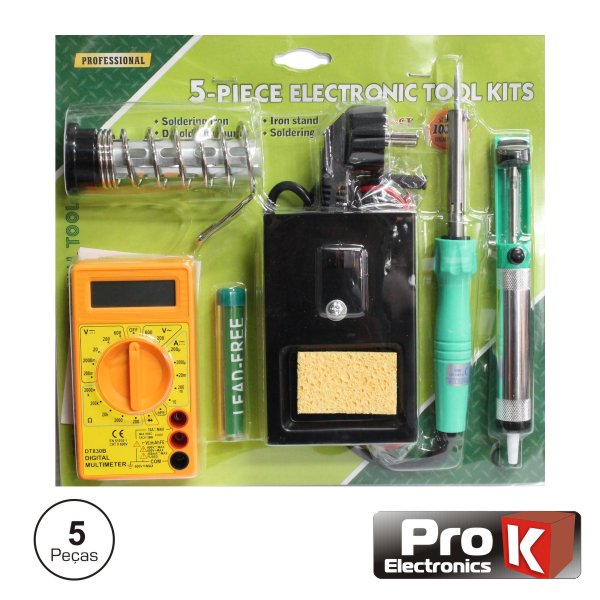 KIT FERRAMENTAS DE SOLDADURA C/ 5 PEÇAS PROK (imagem para) KIT FERRAMENTAS DE SOLDADURA C/ 5 PEÇAS PROK