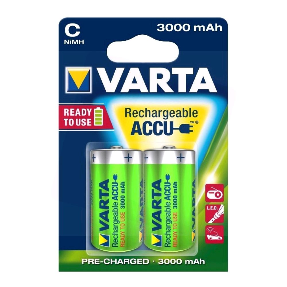 Pilha Recarregável C 1.2V 3000mAh 2x VARTA (imagem para) Pilha Recarregável C 1.2V 3000mAh 2x VARTA