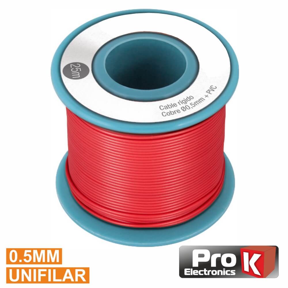 CABO UNIFILAR VERMELHO 0.5MM ROLO 25M PROK (imagem para) CABO UNIFILAR VERMELHO 0.5MM ROLO 25M PROK